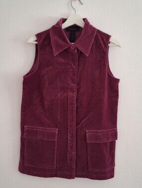 NWT Denim&Co Plum Corduroy Sleeveless Vest Jacket